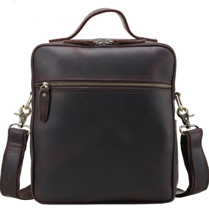 Men's Genuine Leather Handbag Tablet Bag Multi-function Large Casual