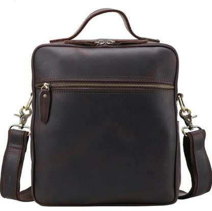 Men's Genuine Leather Handbag Tablet Bag Multi-function Large Casual