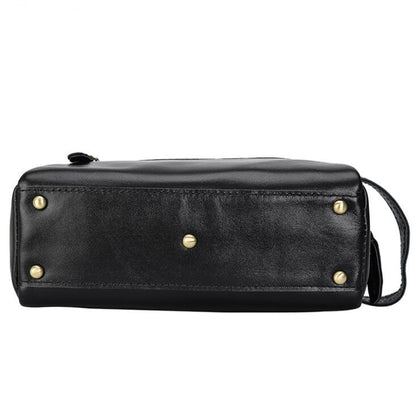 Men's Genuine Leather Cosmetic Toiletry Bag Phone Multifunctional Waterproof