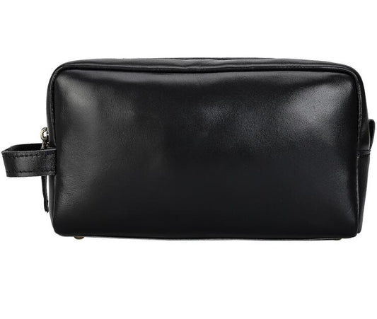 Men's Genuine Leather Cosmetic Toiletry Bag Phone Multifunctional Waterproof