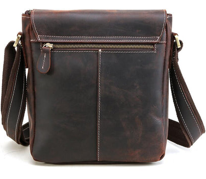 Men's Genuine Leather Messenger Bag Tablet Handmade Cowhide Casual