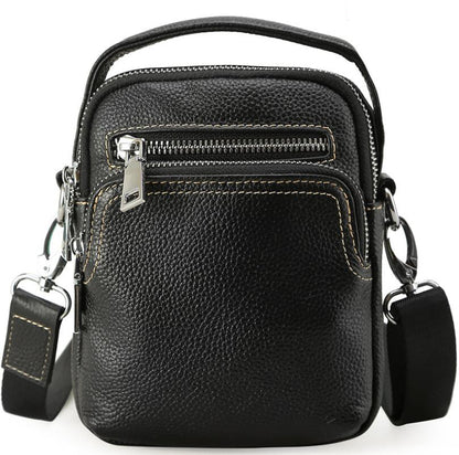 Men's Women's Genuine Leather Handbag Phone Bag Lace Pattern Mini Belt Casual