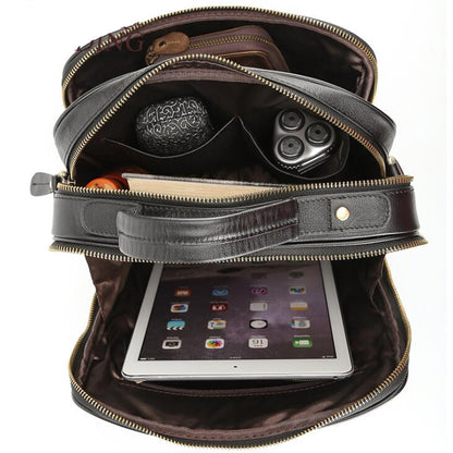 Men's Genuine Leather Handbag Tablet Bag Outdoor Leisure Multifunctional Fashion