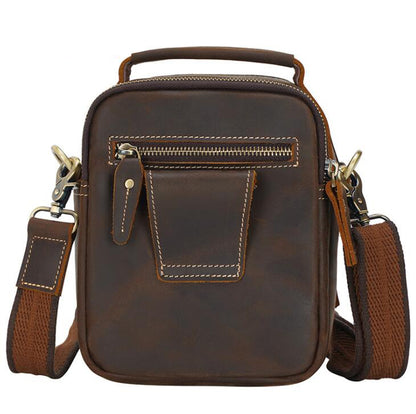 Men's Genuine Leather Handbag Tablet Bag Multi-compartment Outdoor Leisure Belt Clip