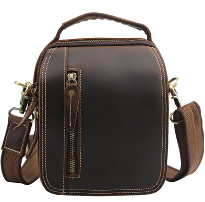 Men's Genuine Leather Handbag Tablet Bag Multi-compartment Outdoor Leisure Belt Clip