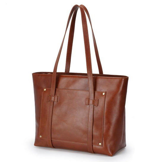 Women's Genuine Leather Shopping Tote Bag Laptop Fashion Large Capacity