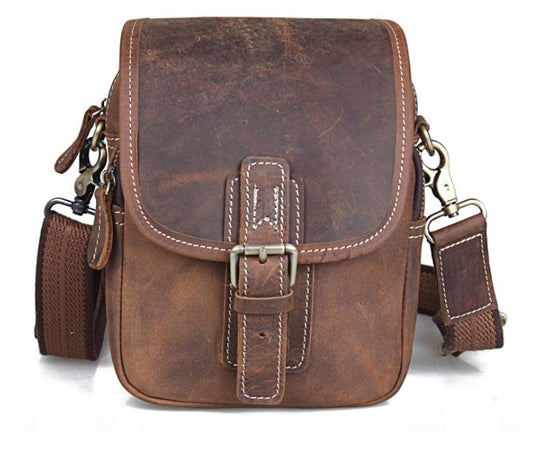 Men's Genuine Leather Handbag Phone Bag High-quality Belt Clip