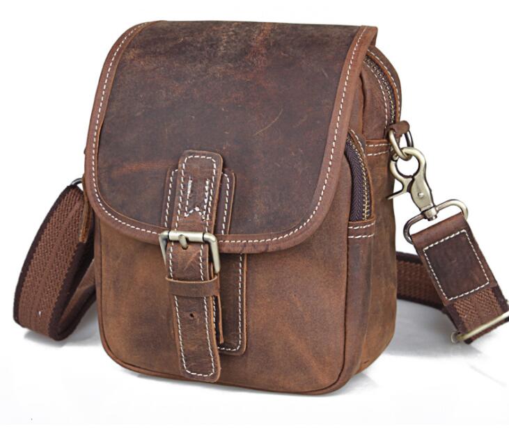 Men's Genuine Leather Handbag Phone Bag High-quality Belt Clip