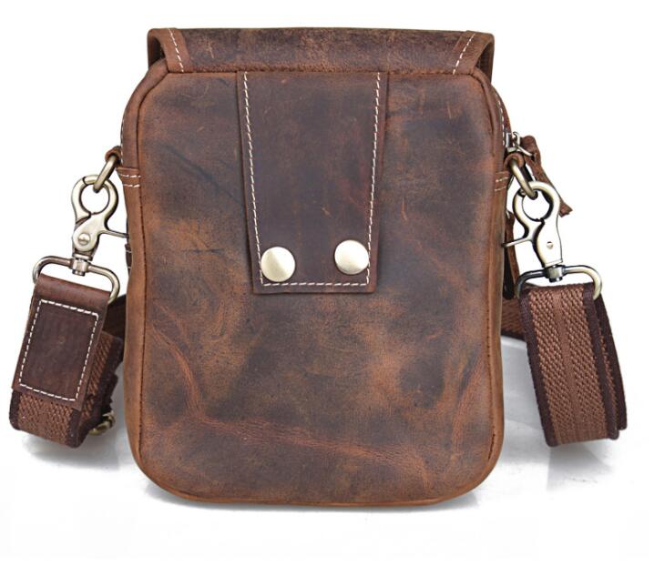 Men's Genuine Leather Handbag Phone Bag High-quality Belt Clip