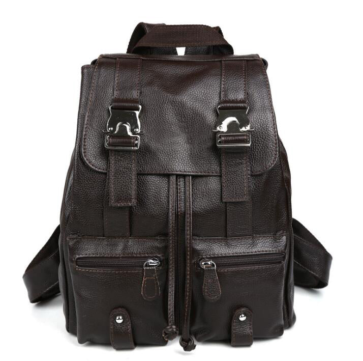 Men's Genuine Leather Backpack Laptop Bag Fashion College Casual Travel