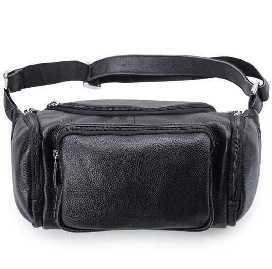 Men's Genuine Leather Fanny Pack Waist Bag Tablet Casual Large-capacity Cash Register