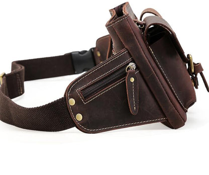 Men's Genuine Leather Fanny Pack Waist Bag Tablet Fashion Casual Outdoor