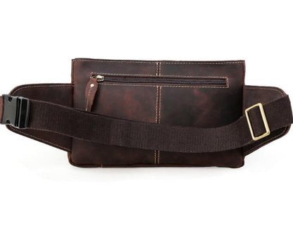 Men's Genuine Leather Fanny Pack Waist Bag Tablet Fashion Casual Outdoor