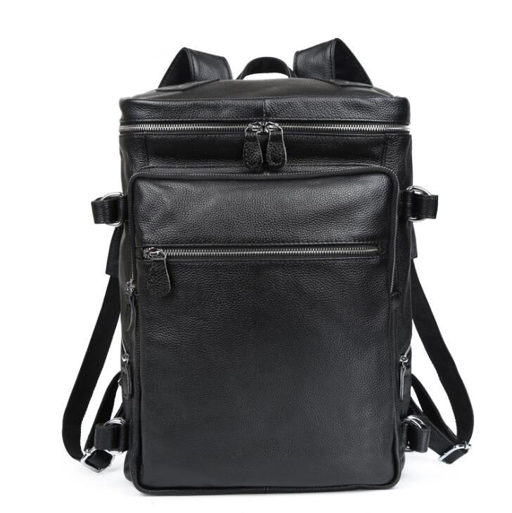 Men's Genuine Leather Backpack Laptop Bag Casual Super Large Capacity Travel