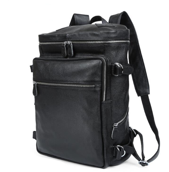 Men's Genuine Leather Backpack Laptop Bag Casual Super Large Capacity Travel