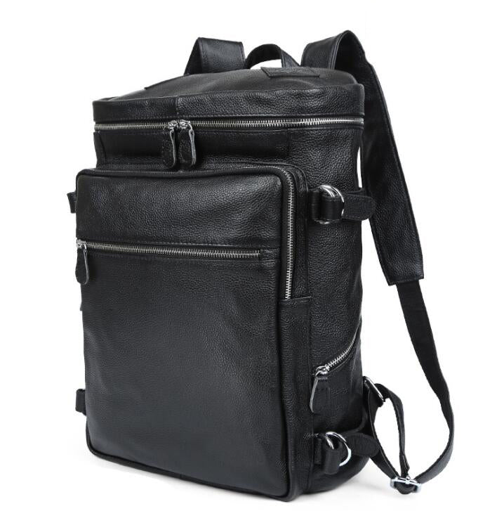 Men's Genuine Leather Backpack Laptop Bag Casual Super Large Capacity Travel