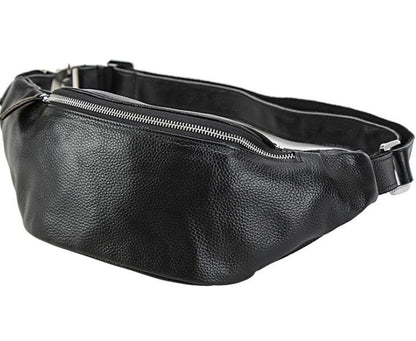 Men's Genuine Leather Fanny Pack Waist Bag Tablet Riding Leisure Personality Diagonal