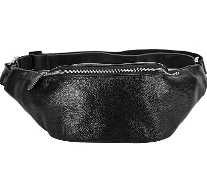 Men's Genuine Leather Fanny Pack Waist Bag Tablet Riding Leisure Personality Diagonal