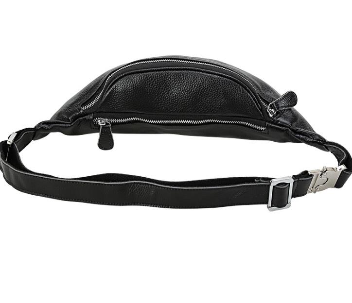 Men's Genuine Leather Fanny Pack Waist Bag Tablet Riding Leisure Personality Diagonal