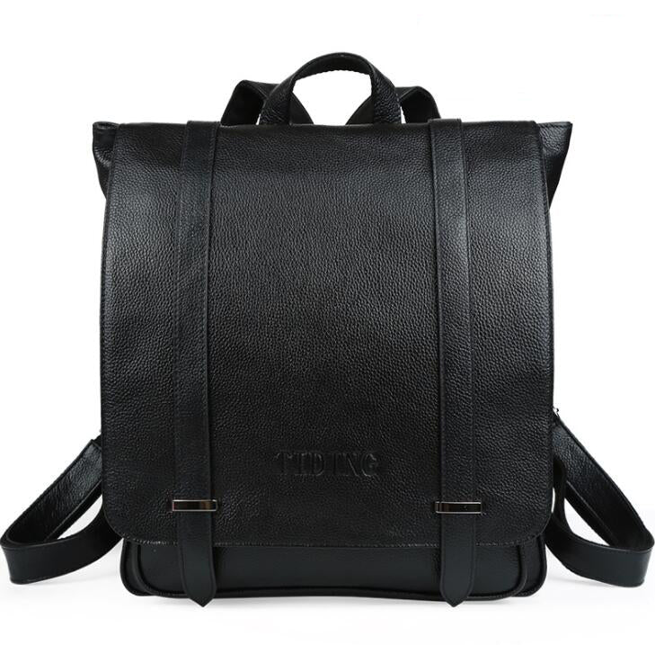 Men's Genuine Leather Backpack Laptop Bag Fashionable Multi-function Travel Outdoor