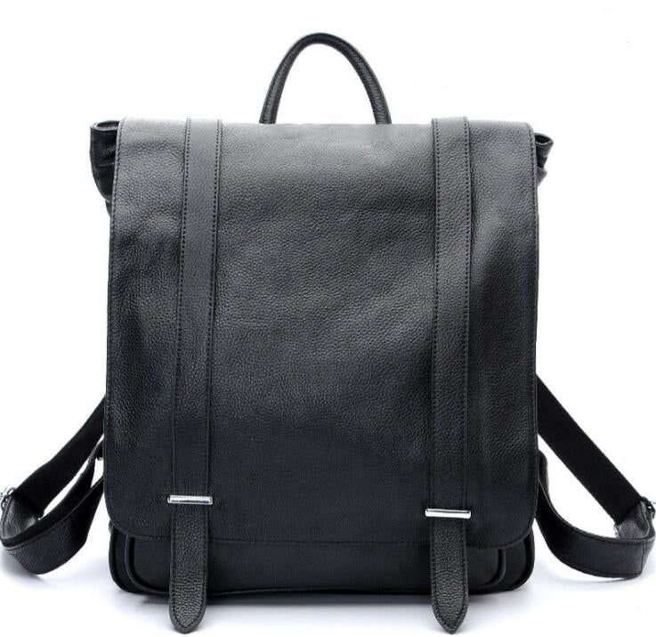 Men's Genuine Leather Backpack Laptop Bag Fashionable Multi-function Travel Outdoor