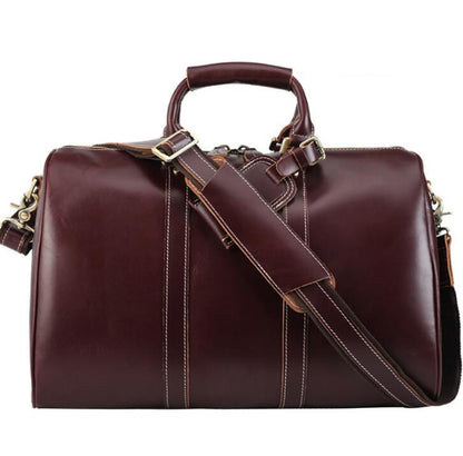 Men's Genuine Leather Duffel Bag Luggage Laptop Portable Travel Large-capacity Business