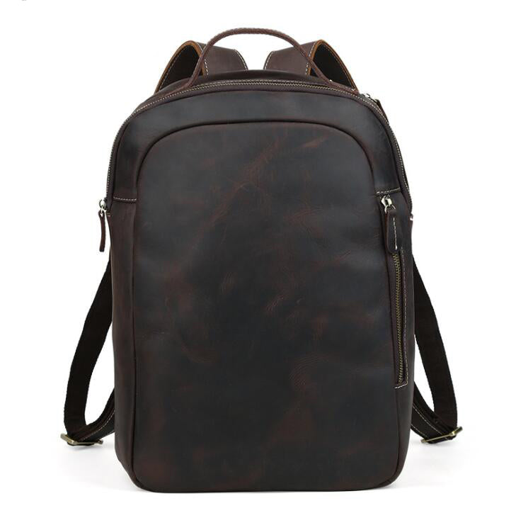 Men's Genuine Leather Backpack Laptop Bag Retro Travel Outdoor Leisure