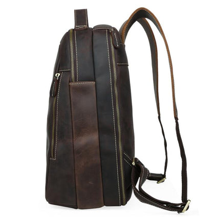 Men's Genuine Leather Backpack Laptop Bag Retro Travel Outdoor Leisure