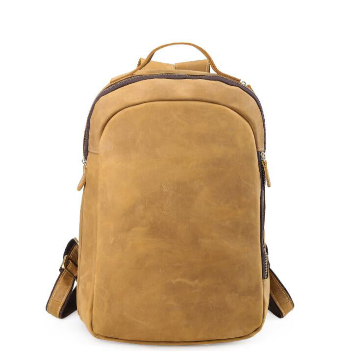 Men's Genuine Leather Backpack Laptop Bag Retro Travel Outdoor Leisure