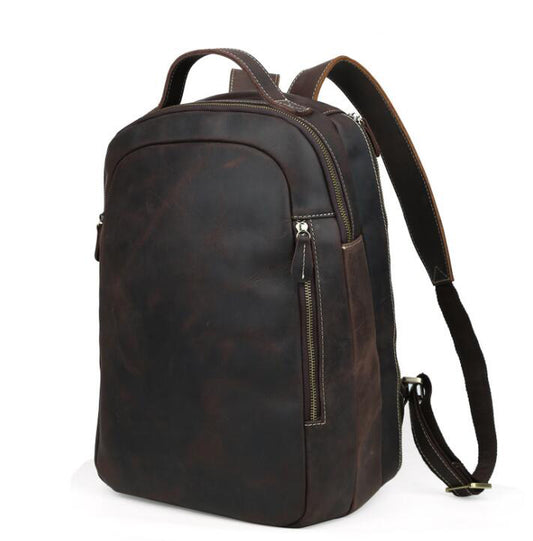 Men's Genuine Leather Backpack Laptop Bag Retro Travel Outdoor Leisure