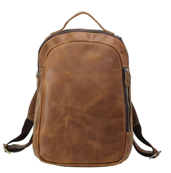 Men's Genuine Leather Backpack Laptop Bag Retro Travel Outdoor Leisure