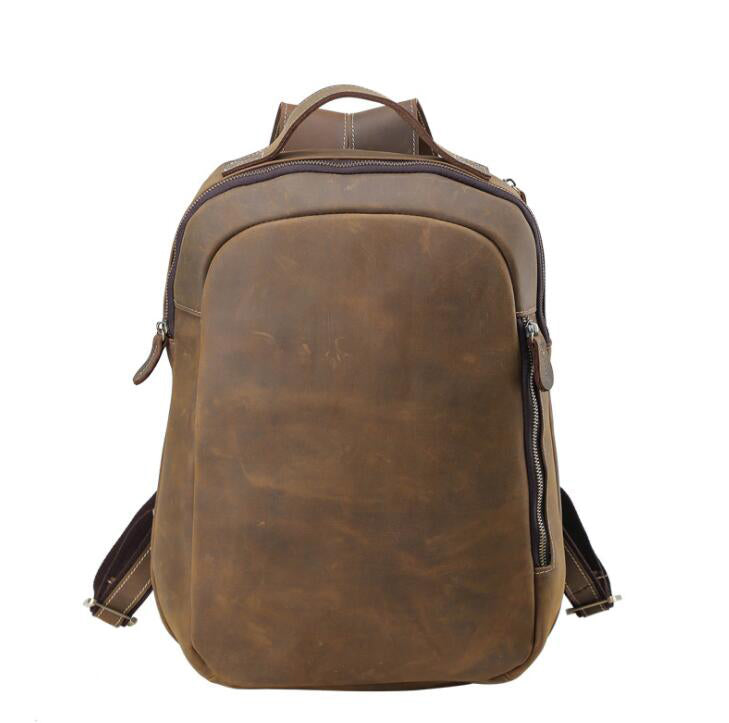 Men's Genuine Leather Backpack Laptop Bag Retro Travel Outdoor Leisure