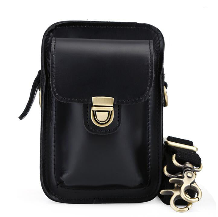 Men's Genuine Leather Handbag Phone Bag Multifunctional Small Belt Clip