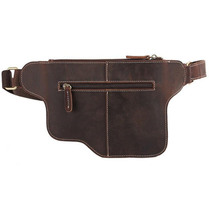 Men's Geuine Leather Fanny Pack Waist Bag Phone Retro Multi-Function