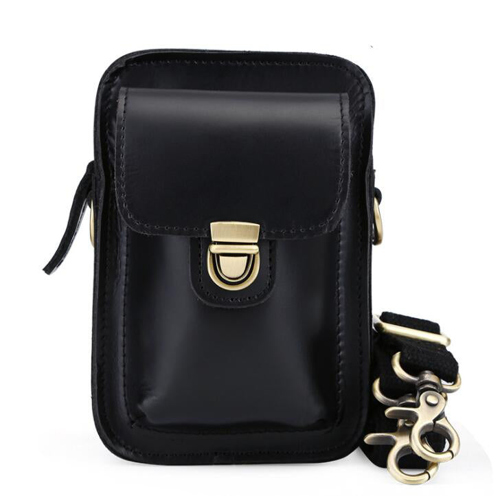 Men's Genuine Leather Handbag Phone Bag Multifunctional Belt Clip