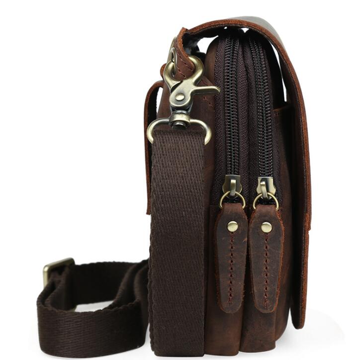 Men's Genuine Leather Handbag Phone Bag Multifunctional Outdoor Belt Clip