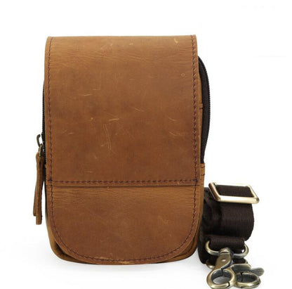 Men's Genuine Leather Handbag Phone Bag Multifunctional Outdoor Belt Clip