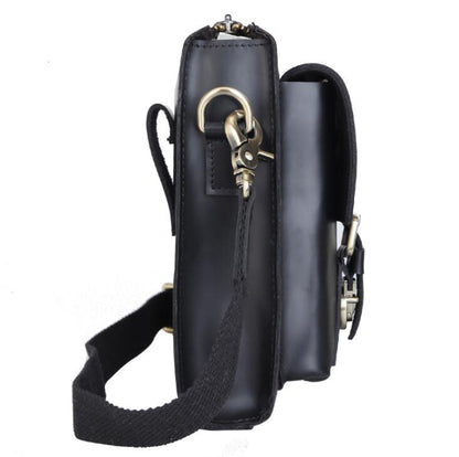 Men's Genuine Leather Handbag Phone Bag Close-fitting Belt Clip Outdoor