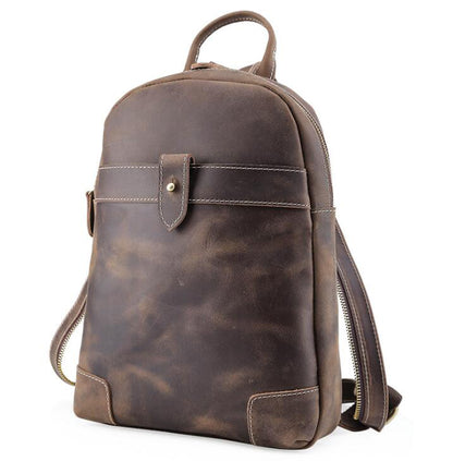 Men's Genuine Leather Backpack Laptop Bag Multifunctional Dual-use Retro Diagonal