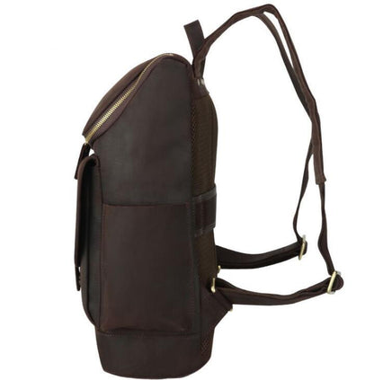 Men's Genuine Leather Backpack Laptop Bag Retro Large-capacity Outdoor Travel