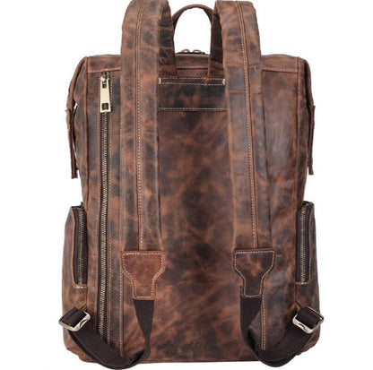 Men's Genuine Leather Backpack Laptop Bag Retro Outdoor Travel