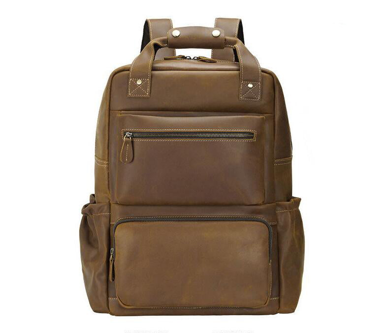 Men's Genuine Leather Backpack Laptop Bag Large-capacity Travel Fashion