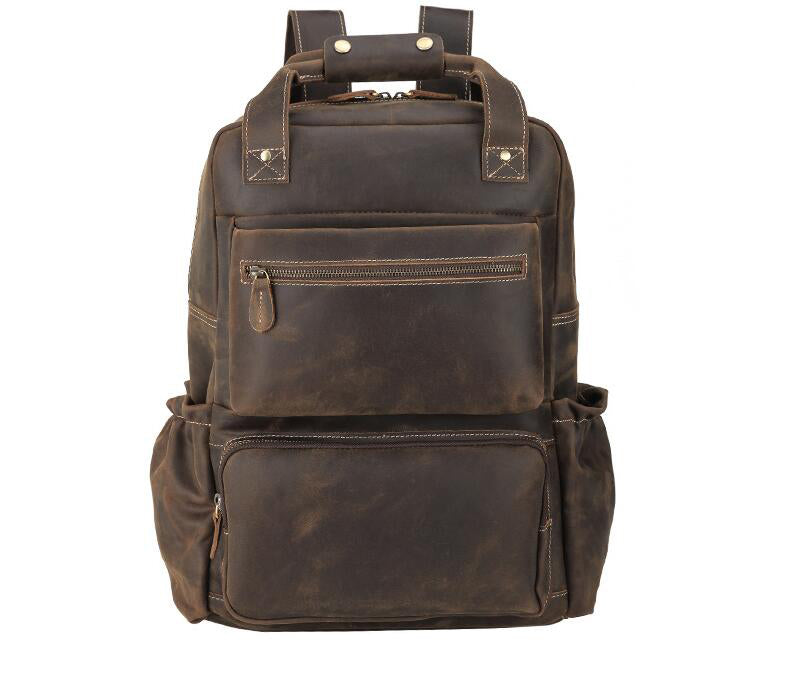 Men's Genuine Leather Backpack Laptop Bag Large-capacity Travel Fashion