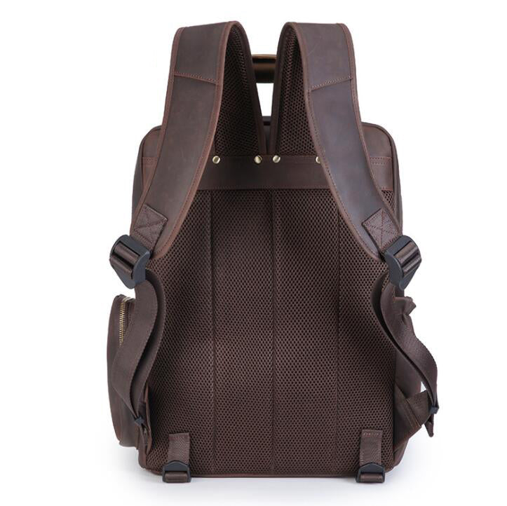 Men's Genuine Leather Backpack Laptop Bag Outdoor Retro Detachable Liner