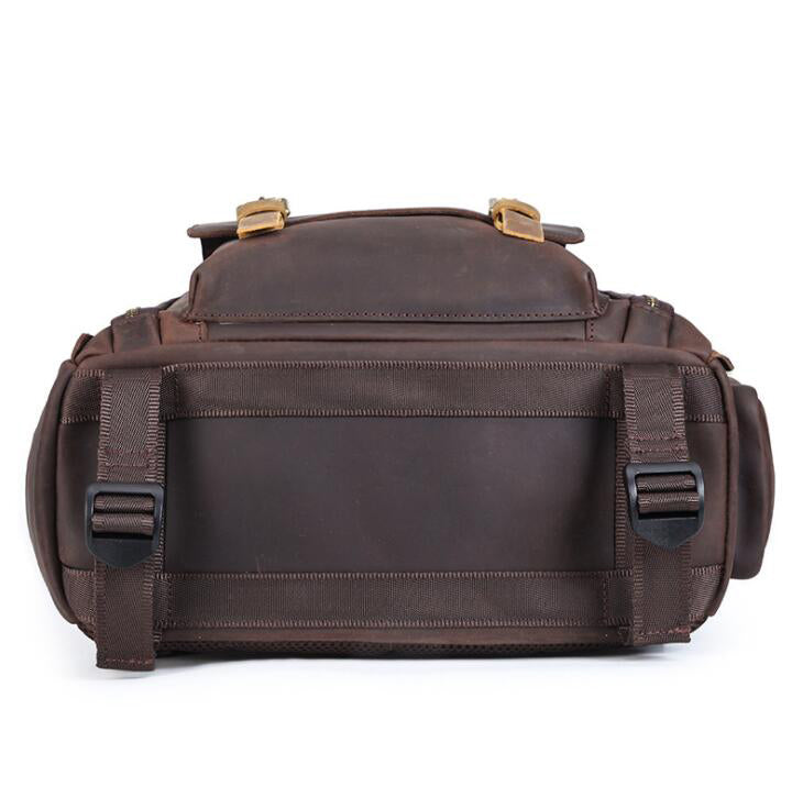 Men's Genuine Leather Backpack Laptop Bag Outdoor Retro Detachable Liner