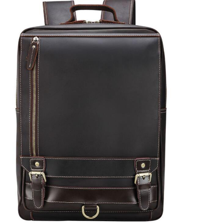 Men's Genuine Leather Backpack Laptop Bag Retro Laptop Outdoor Travel Student