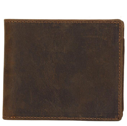 Men's Genuine Leather Wallet Retro Handmade Short Two-fold Multi-card Money Clip