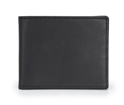 Men's Genuine Leather Wallet Retro Simple Short Rfid 2 Folding Money Clip