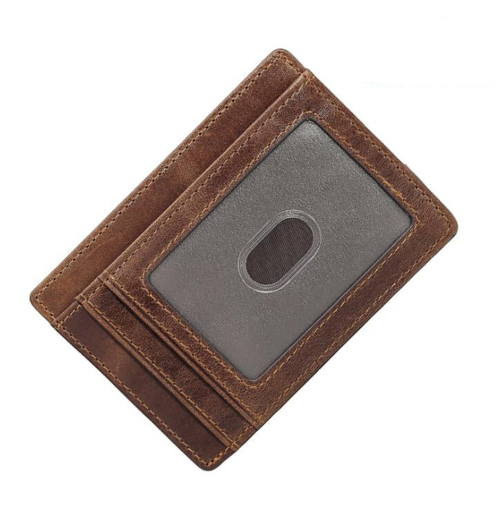 Men's Genuine Leather Wallet Money Clip RFID Anti-magnetic Personal