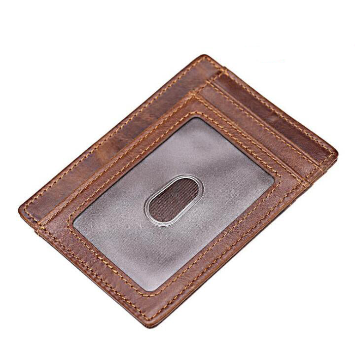 Men's Genuine Leather Wallet Money Clip RFID Anti-magnetic Personal